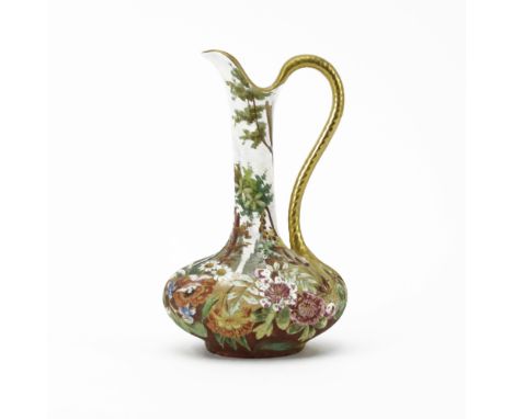 Antique Royal Bonn Tapestry Gilt Hand Painted Ewer. Signed. Minor gilt wear or else Good condition. Measures 10-1/4" H. Shipp