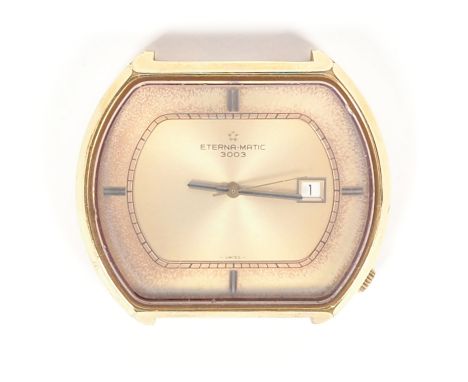 HAU, 1960er-Jahre, Hersteller Eterna, Eterna-Matic 3003,Automatic, vergoldetes Doubléghäuse (teilweise (berieben), Datumsnisc