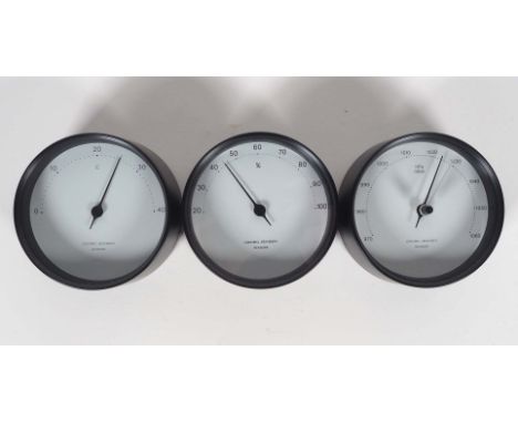 KOPPEL, Henning (*1918 Kopenhagen †1981 ebd), fürGeorg Jensen/ Royal Kopenhagen, 3tlg, Hygrometer, Thermometer und Barometer,