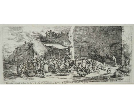 VAN OSSENBECK, Jan (*1623 Rotterdam †1674 Wien),Kupferstich, Ansicht S. Sebastiano in Rom, drucksign und druckbetitelt, Blatt