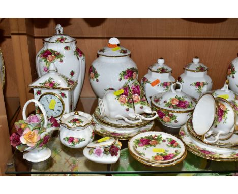 A GROUP OF ROYAL ALBERT 'OLD COUNTRY ROSES' TEAWARES, comprising four side plates (marked as second quality), six cups (secon