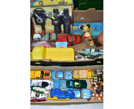 A BOXED CENTURY 21 TOYS FRICTION DRIVE THUNDERBIRD 2 MODEL, incomplete and missing TB4 from pod, box damaged, a Marx tinplate