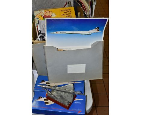 EPHEMERA, comprising Concorde memorabilia, (plastic model aircraft, a white metal model, merchandise, etc) 1980's WBA footbal