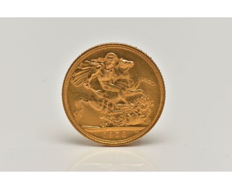 A FULL GOLD SOVEREIGN COIN, Obverse depicting Queen Elizabeth II, reverse George and the Dragon dated 1958, approximate diame