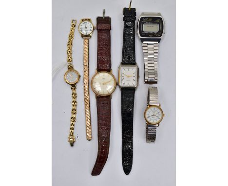 AN ASSORTMENT OF WRISTWATCHES, to include a 'Citizen' Eco Drive ladies wristwatch, 570634, five additional wristwatches names