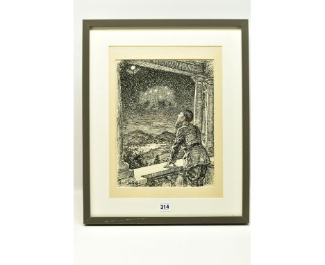 BERNARD PARTRIDGE (1861-1945) 'THE POLE STAR AND THE BEAR', a political sketch produced for Punch Magazine depicting Adolf Hi