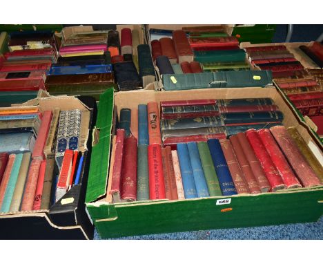SIX BOXES OF BOOKS containing approximately 195 old or antiquarian titles in hardback format, subjects include encyclopaedic 