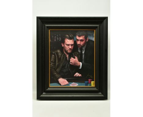 VINCENT KAMP (BRITISH CONTEMPORARY) 'HOLD BACK, IT'S NOT YOUR NIGHT' a signed limited edition print of figures in a casino, 1