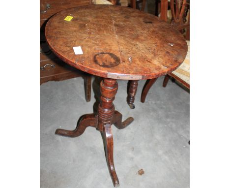 An 18th Century pollarded oak or burr elm tripod table. 19' diam.