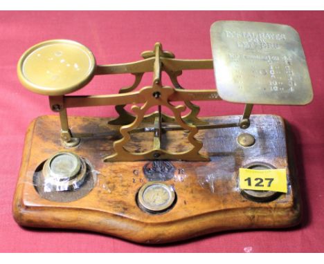 		A set of George V G.P.O. brass letter scales