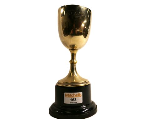 British Automobile Racing Club, plated ware trophy dated 1937, measures 22cm high.