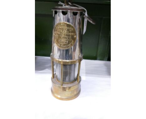 Miners lamp, marked the Protector lamp and lighting Co Ltd, No type 1A makers Eccles, Manchester 