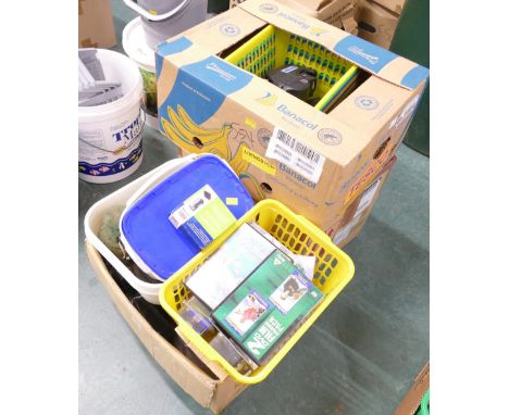 Quantity of aquarium related items - DVD's, shop baskets, ticket guns etc