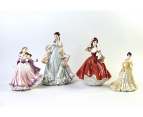 Four figurines to include a Royal Worcester with all my heart figure, limited edition 2069 from 12500, Coalport Debutant of t