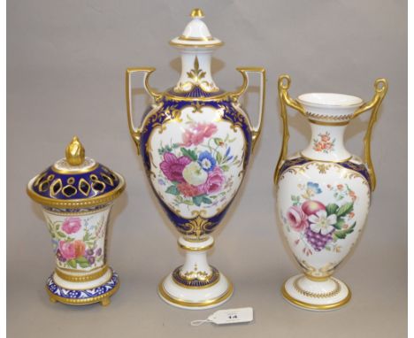 Two Spode "200th Anniversary of bone china" vases. LE 48/200. Together with a Spode Treasures vase LE 74/250.