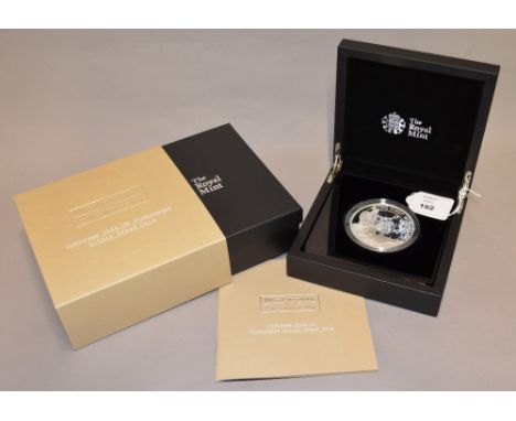 100th Anniversary of the First World War - Outbreak 2014 UK Five-Ounce Silver Proof Coin. Mint and boxed with original shippi