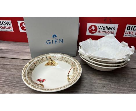 GIEN CHEVAUX DU VENT CEREAL BOWL SET OF FOUR / APPEARS TO BE BRAND NEW / G30