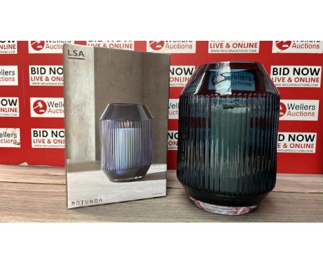 LSA INTERNATIONAL ROTUNDA LANTERN/VASE H26CM SAPPHIRE / APPEARS BRAND NEW / G30
