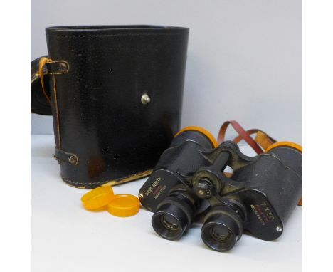 A pair of Super Zenith 7x50 binoculars, cased