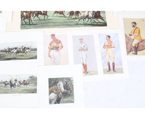 A collection of assorted Polo related polychrome prints. Including Vanity Fair, Aaron Ashley, etc. assorted sizes, largest 90