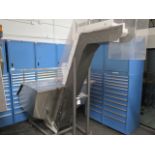 Omega LFBP-1-30 12” Elevator Conveyor s/b 05-J36611 w/ Hopper (SOLD AS-IS - NO WARRANTY)