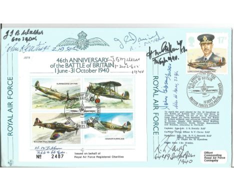 JSF9b 46th Anniv Battle of Britain Signed 7 Battle of Britain Pilots 16 Sept 86 BFPS 2123 46th Anniversary Battle of Britain 