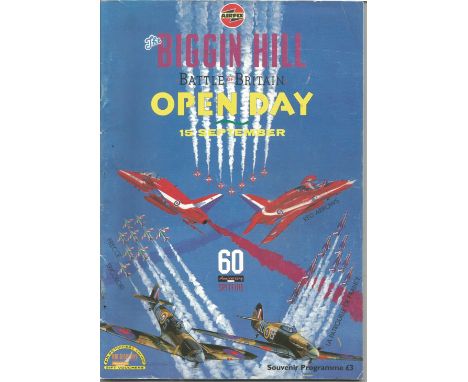 Battle of Britain Biggin Hill Open Day programme 15th September 1996. This is a collectable and rare copy of the Souvenir Pro