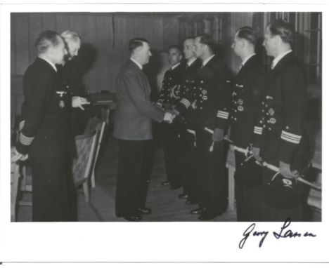 Georg Lassen WW2 Uboat ace signed 6 x 4 inch b/w photo. born 12th May 1915 - died 18th January 2012, 96, 26 ships sunk total 