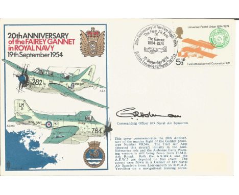 Commanding officer 849 Naval Air Squadron signed RNSC16 cover commemorating the 20th Anniversary of the Fairey Gannet in Roya
