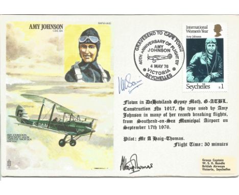 Grp Capt R Bain 1923 pilot, WW2 instructor &amp; fighter controller 10 Group signed Amy Johnson Historic Aviators cover. Good