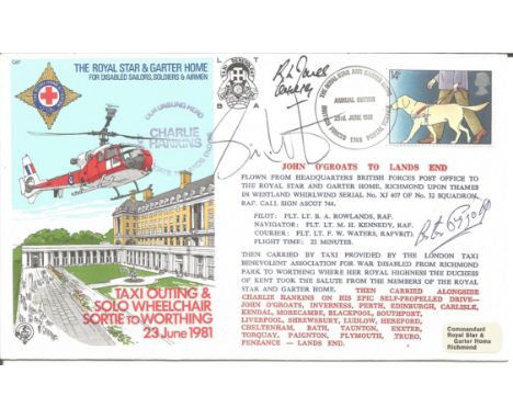 Simon Weston, Falklands War, Lester Piggott and Richard Jones Battle of Britain signed C87 Royal Star &amp; Garter Home cover
