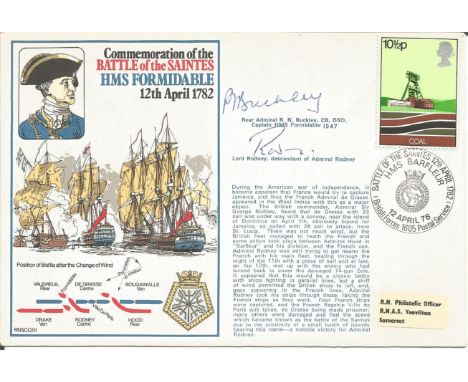Rear Admiral R N Buckley and Lord Rodney, descendant of Admiral Rodney signed cover RNSC, 2, 11 commemorating the Battle of t