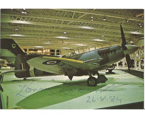 Battle of Britain fighter pilot Witold Aleksander LONNY Lanowski signed post card. Decorated Polish fighter pilot Witold 'Lan