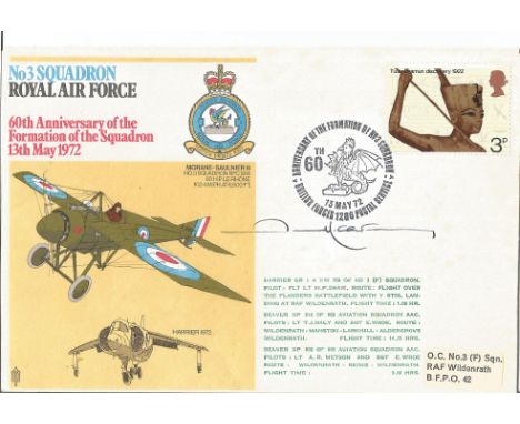 World War II No3 Squadron RAF 60th anniversary of the formation of the squadron signed by Pierre Clostermann DSO DFC. Pierre 
