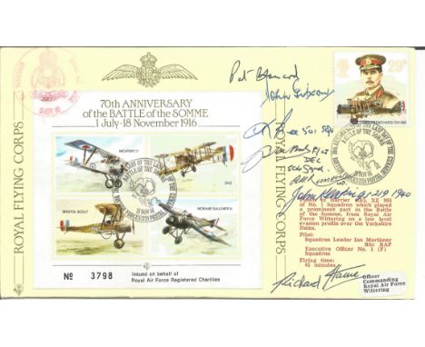 Battle of Britain Pilots multiple signed cover. JSF3c signed by Norman Patrick Watkins Hancock, Plus 6 Battle of Britain Pilo