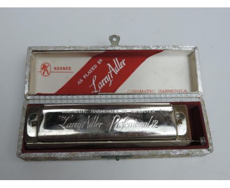 Cased Larry Adler Chromatic Professional 12 Harmonica by Hohner 