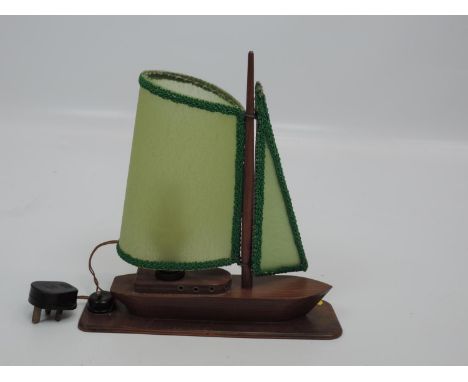 Wooden Sailing Boat Lamp - Working 