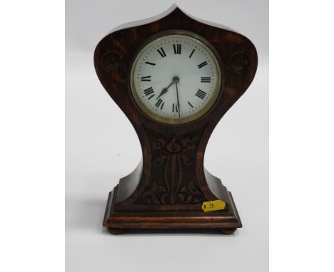Oak Cased Mantel Clock in the Art Nouveau Style 