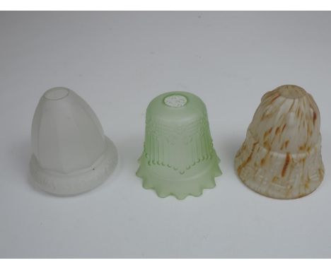 3x Vintage Glass Light Shades 