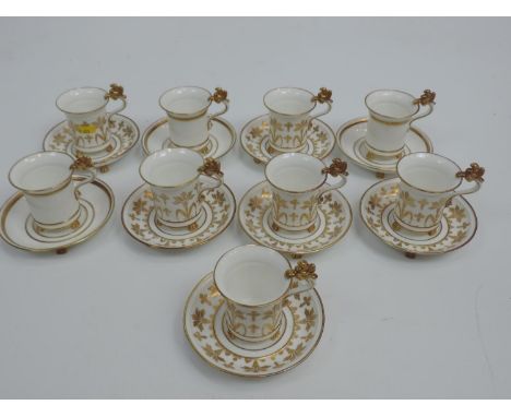 Hammersley Bone China Cups and Saucers on Gilded Feet 