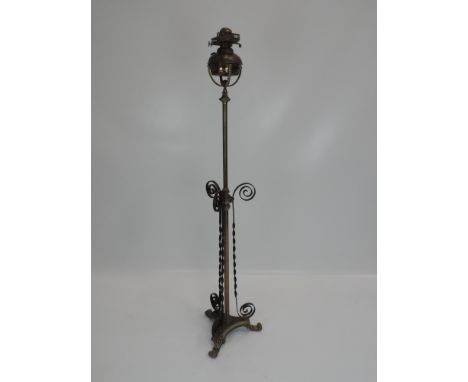 Victorian Brass Adjustable Lamp Stand 