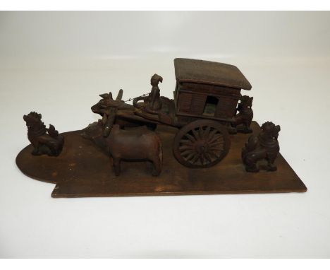 Treen Model of an Oxen Cart 