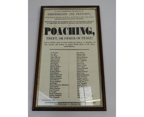 Framed North Devon Poaching Poster - North Molton and Twitchen 