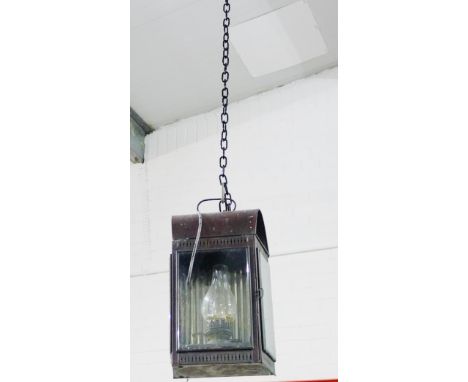 Pair of painted tin lantern style light fittings (2) 