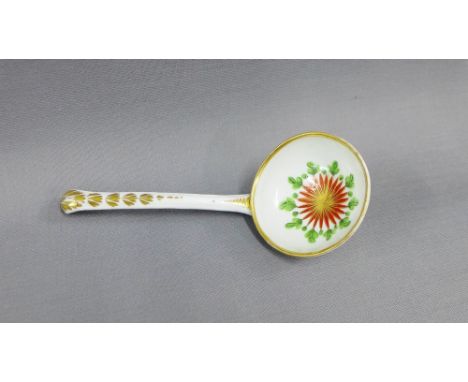 Early 19th century Coalport porcelain 'Japan' patterned sauce ladle, 17.5cm long