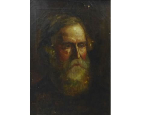 Possibly 19th Century School  'Head and Shoulders Portrait of a Bearded Gent' Oil-on-Canvas,  signed indistinctly, in a giltw