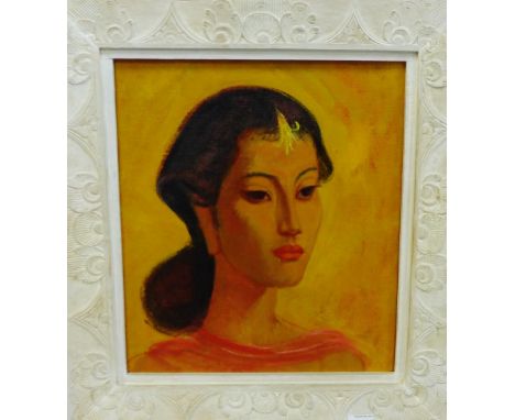 Mid 20th Century School  'Head and Shoulders Portrait of a Woman' Oil-on-Canvas,  apparently unsigned, framed, 40 x 45cm 