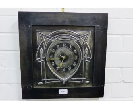 Charles Rennie Mackintosh style wall clock of square form, 36 x 36cm