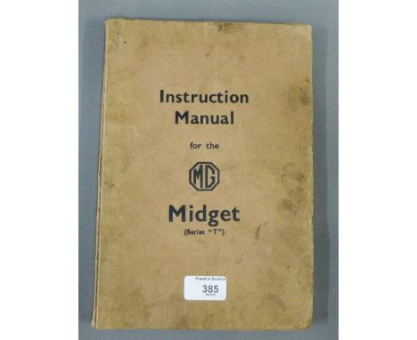 Instruction manual for the MG Midget, Series T Vehicle