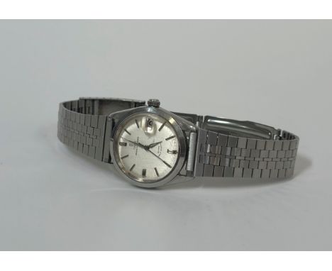 Tudor Prince Oysterdate stainless steel gentleman's wristwatch, c. 1966, the 29mm silvered dial with baton numerals, centre s